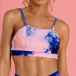 CANOAN - TIE DYE SPORTS BRA - PINK & BLUE (S)